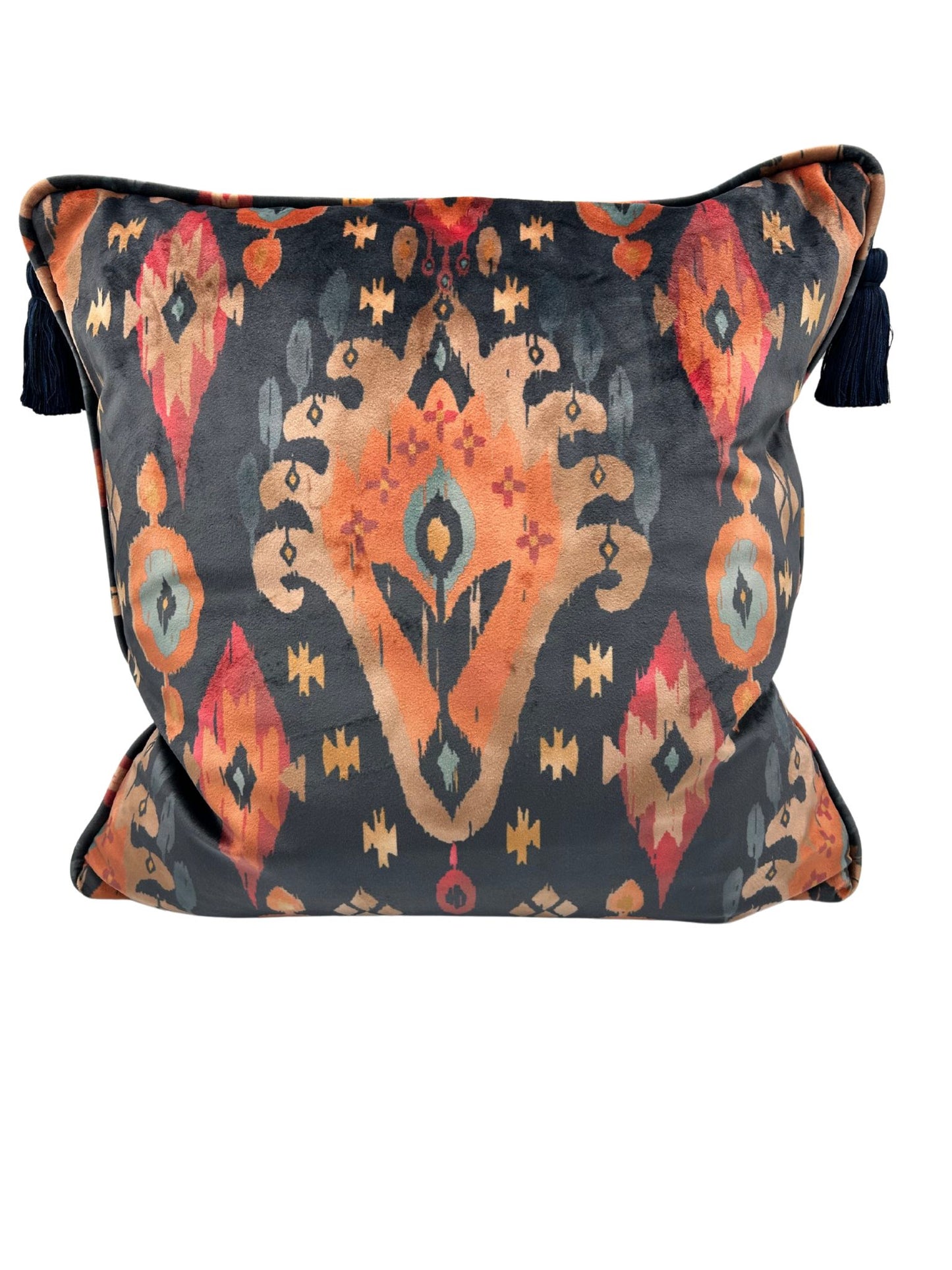 velvet Ikat cushion.